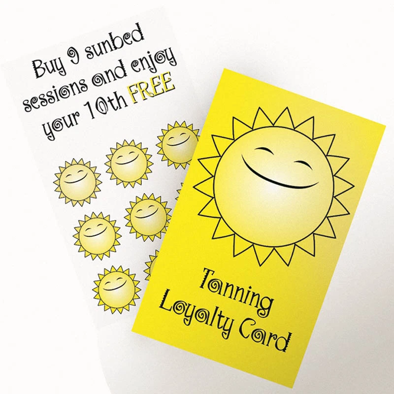 Sonnenliege Salon Bräunen Kunden Loyalität Aufbewahrungskarten 100er Pack