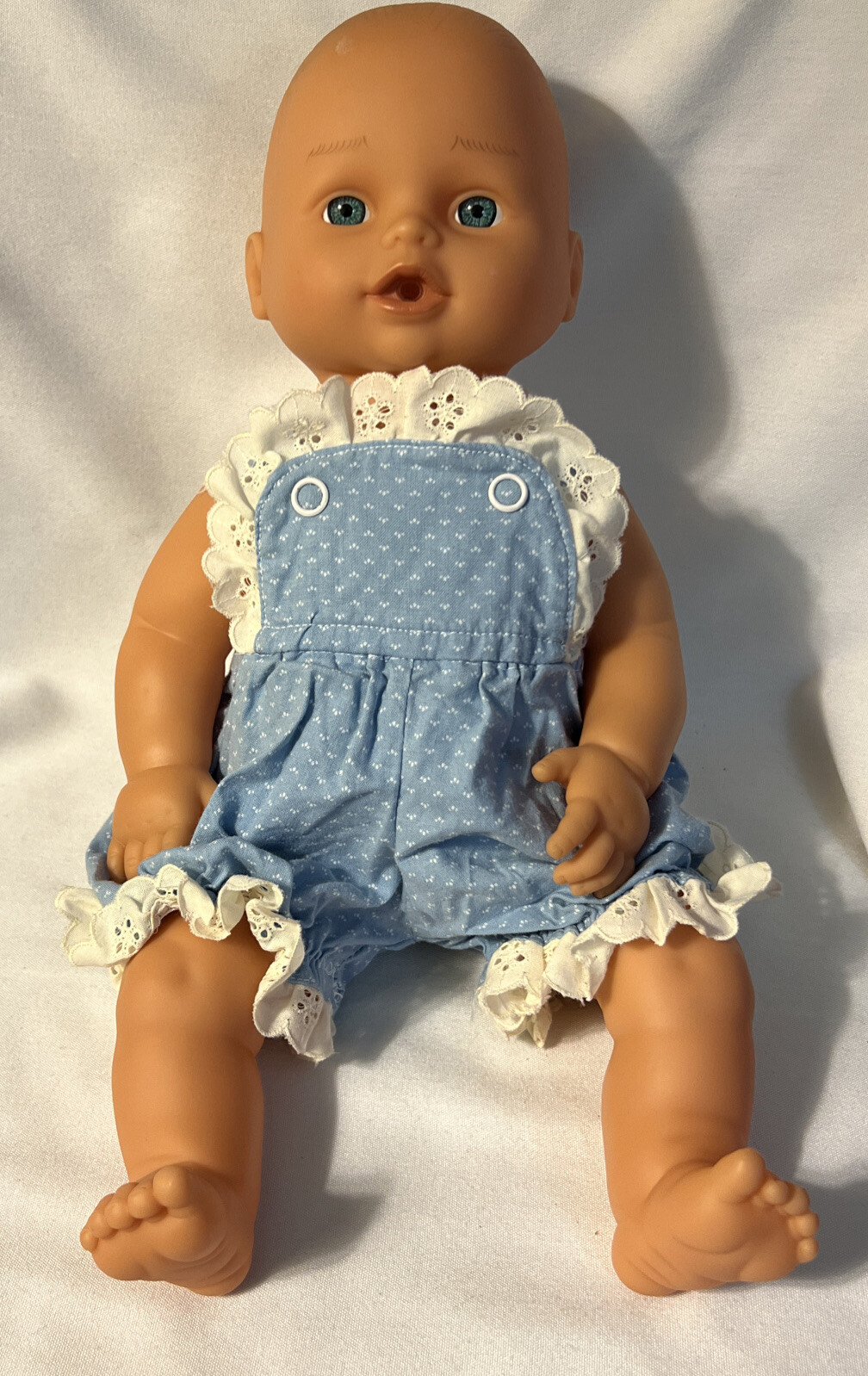 Vintage LOTUS Gender Neutral BABY DOLL LAUGHS CRY DRINKS WETS 15"