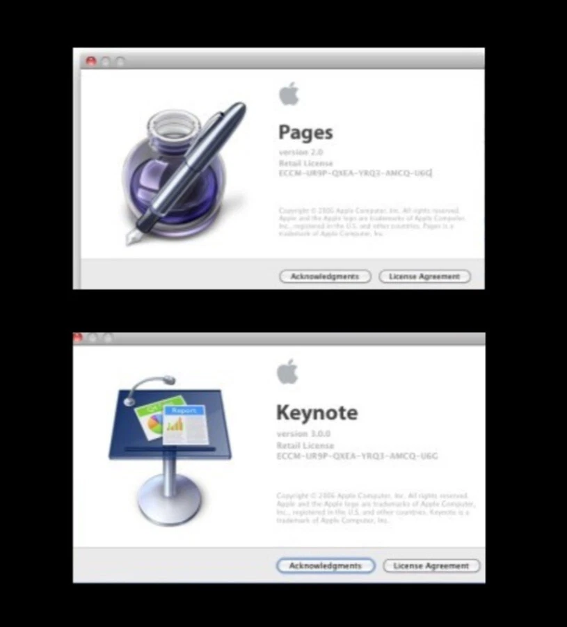 Instalador USB iWork '06 páginas y Keynote para Mac OS X PowerPC Foto 2 de 4