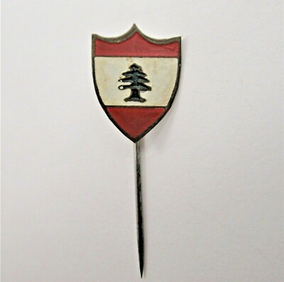 Antique Shield Red White ~ Green Evergreen Tree Stick Pin - Small | eBay