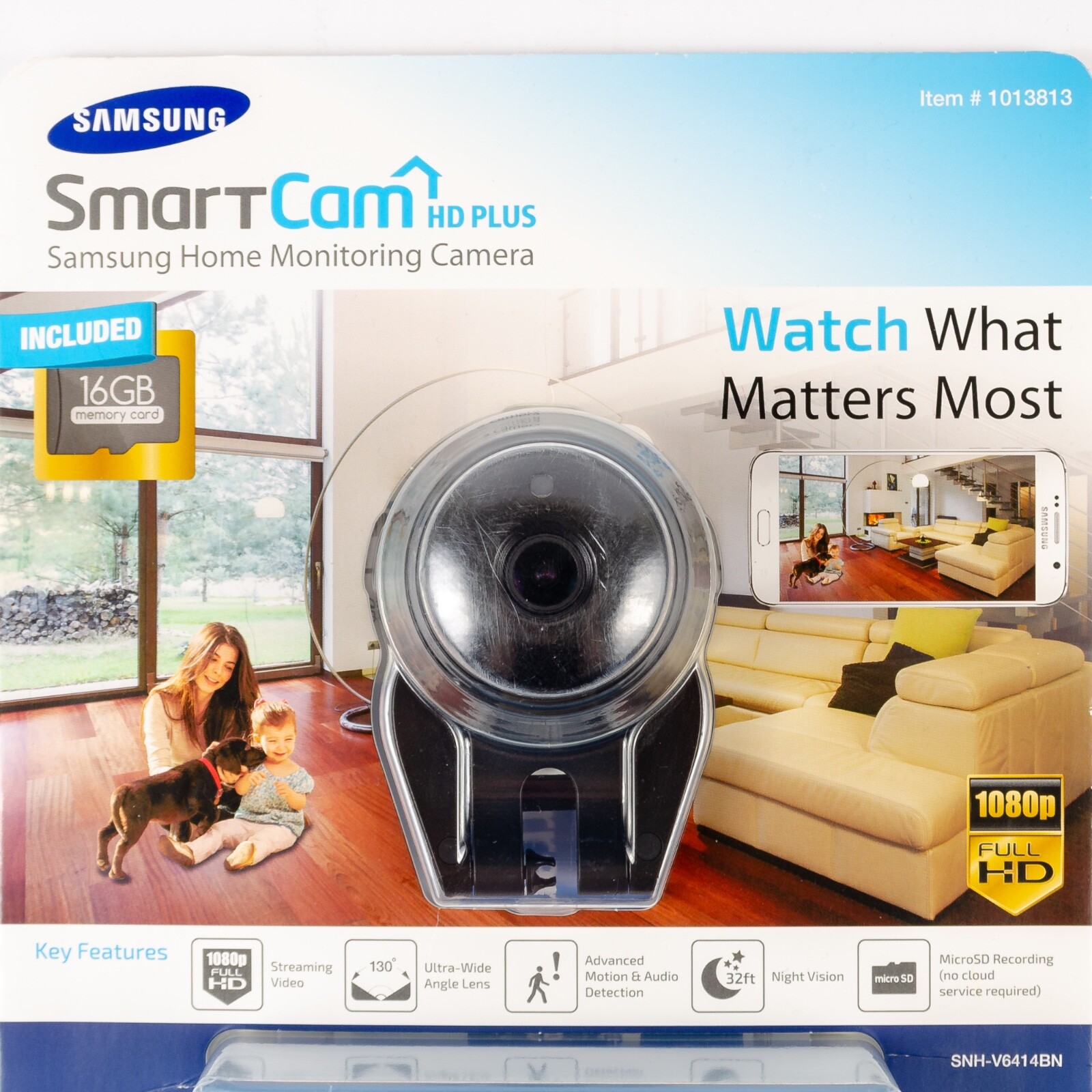 Samsung SmartCam HD Plus Home Monitoring System Camera Black SNH-C6414BN Sealed
