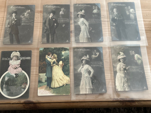 Uraltes Postkarten Album meist kolorierten Ansichtskarten um 1900. 100 Karten. - Bild 1 von 15