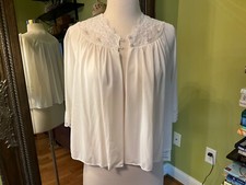 Vintage Shadowline Opacitrique Nylon Bed Jacket White Small NOS Tags