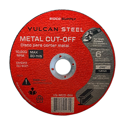 Sidco Supply 6 Inch Cut Off Wheel - Precision Smooth Cutting - Abrasive Cut off