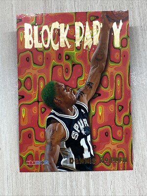1995-96 Hoops Block Party Dennis Rodman #2 Insert Vintage