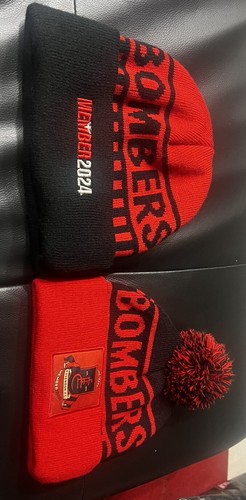 2 x Essendon Bombers 2022 & 2024 Members 150th Year Anniversary Beanie Hat Cap - Picture 6 of 20