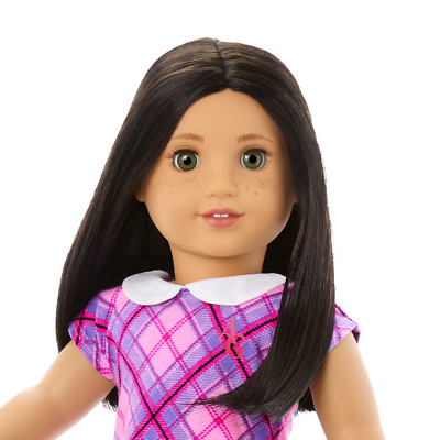 American Girl 18'' Doll   Truly Me 128 Dark Brown Hair Green Eyes Fair Skin NEW