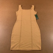 Wild Fable Women's Size Small Camel Sleeveless Pullover Seamed Bodycon Dress NWT