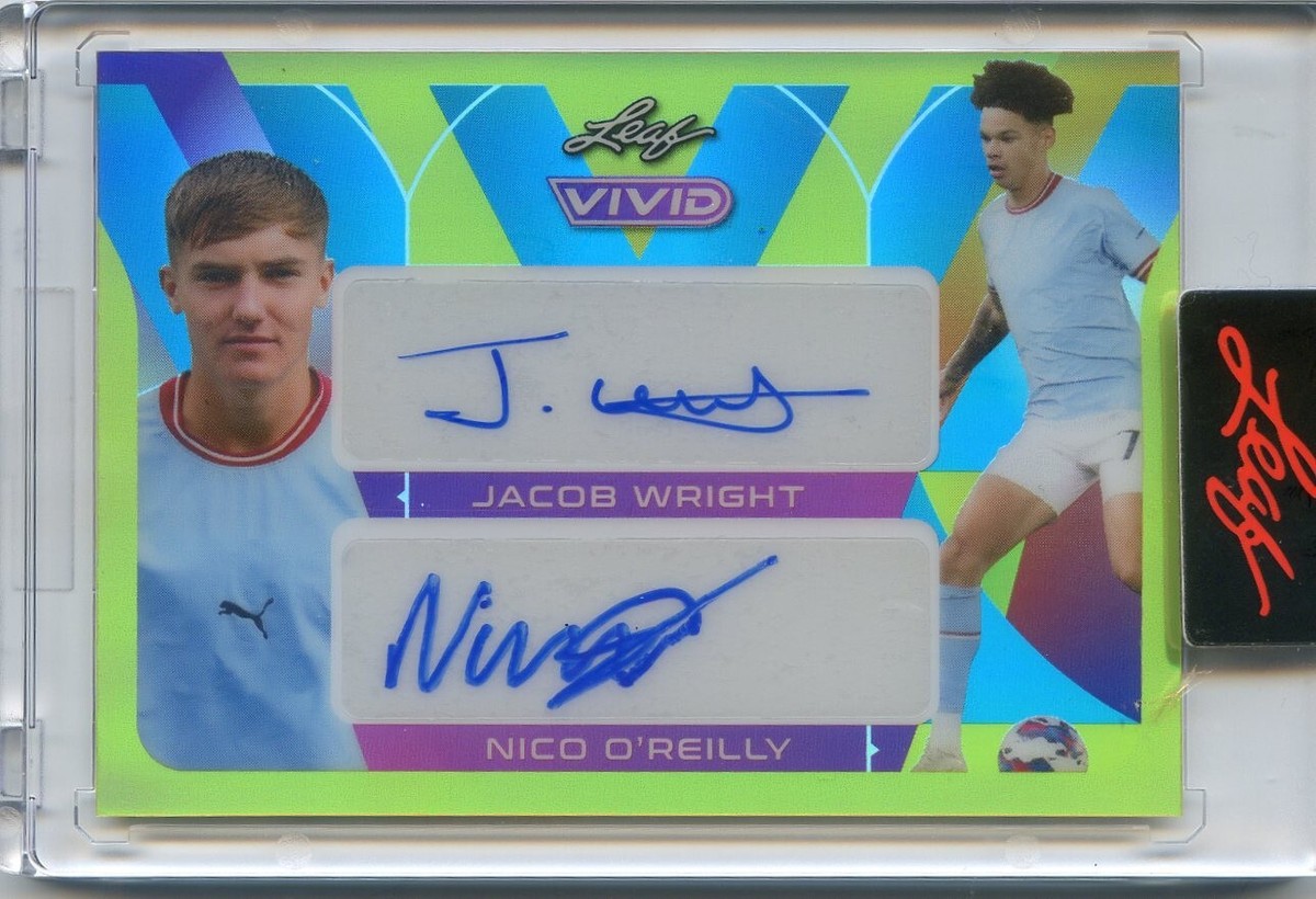 2022 Leaf Vivid Soccer JACOB WRIGHT NICO O'REILLY Dual Auto GOLD