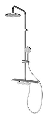 Schulte DuschMaster Rain III Modern mit Thermostat und Ablage, Kopfbrause...