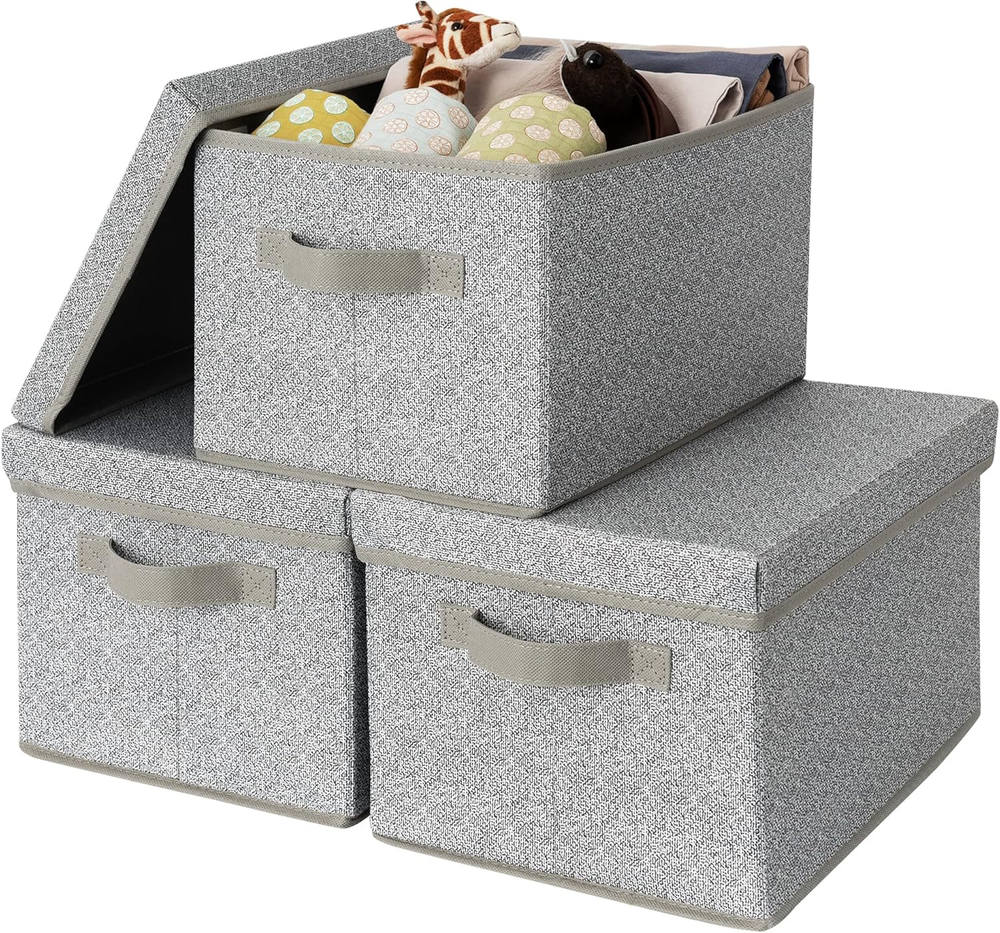 Storage Bins with Lids, Storage Boxes, Closet Storage Containers, Storage Basket