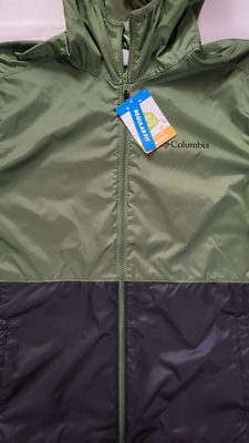 NEW COLUMBIA MEN'S CENTER RIDGE II WINDBREAKER MULTICOLOR HOODED