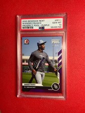 PSA 9 WANDER FRANCO 2020 BOWMAN NEXT Prospect Pool PURPLE PARALLEL 15/25 PSA 10