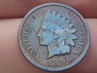 1896 Indian Head Cent Penny- Fine/VF Details- Toned