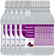Swan Grape Magnesium Citrate Oral Solution 10 Oz. Laxative BOX Of 12 EXP 9/8/25