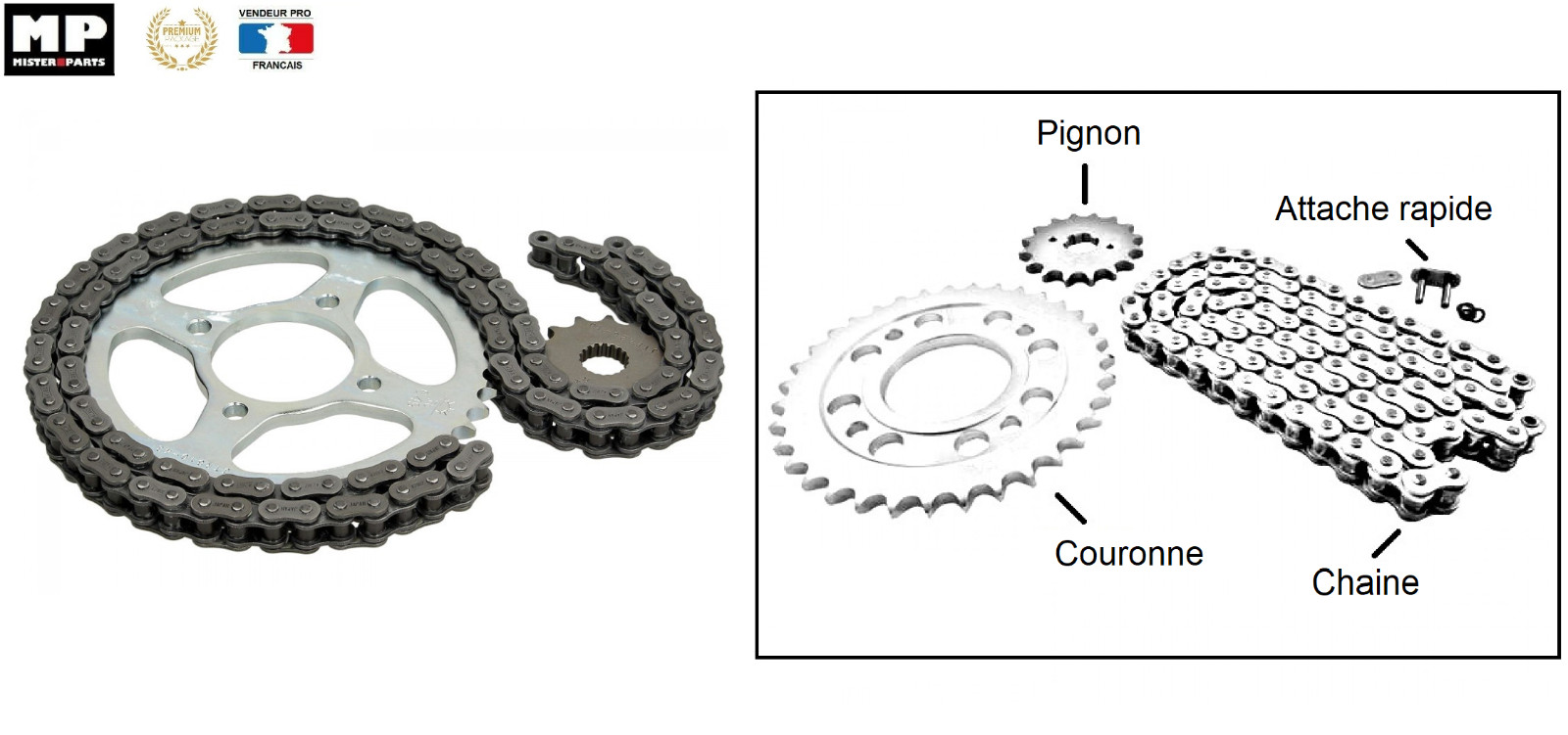 Kit chaîne Honda ST 70 Dax pour restaurer la transmission d'origine des modèles 1982-1998