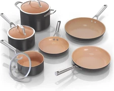 Pots and Pans Set Non Stick | Extended Life Premium Ceramic Cookware Set | 9-Pie