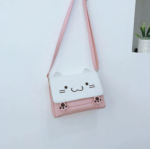 Cute Cat Face Sling Bag Kawaii Harajuku 