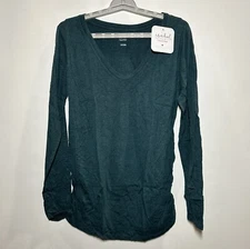 Ingrid & Isabel Green Heather Scoop Neck Long Sleeve Maternity Shirt Large 