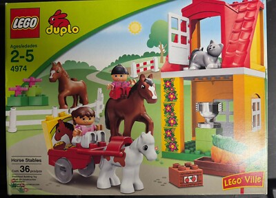 Lego Vintage DUPLO 4974 Lego Ville Horse Stables RETIRED Sealed in Box from 2007