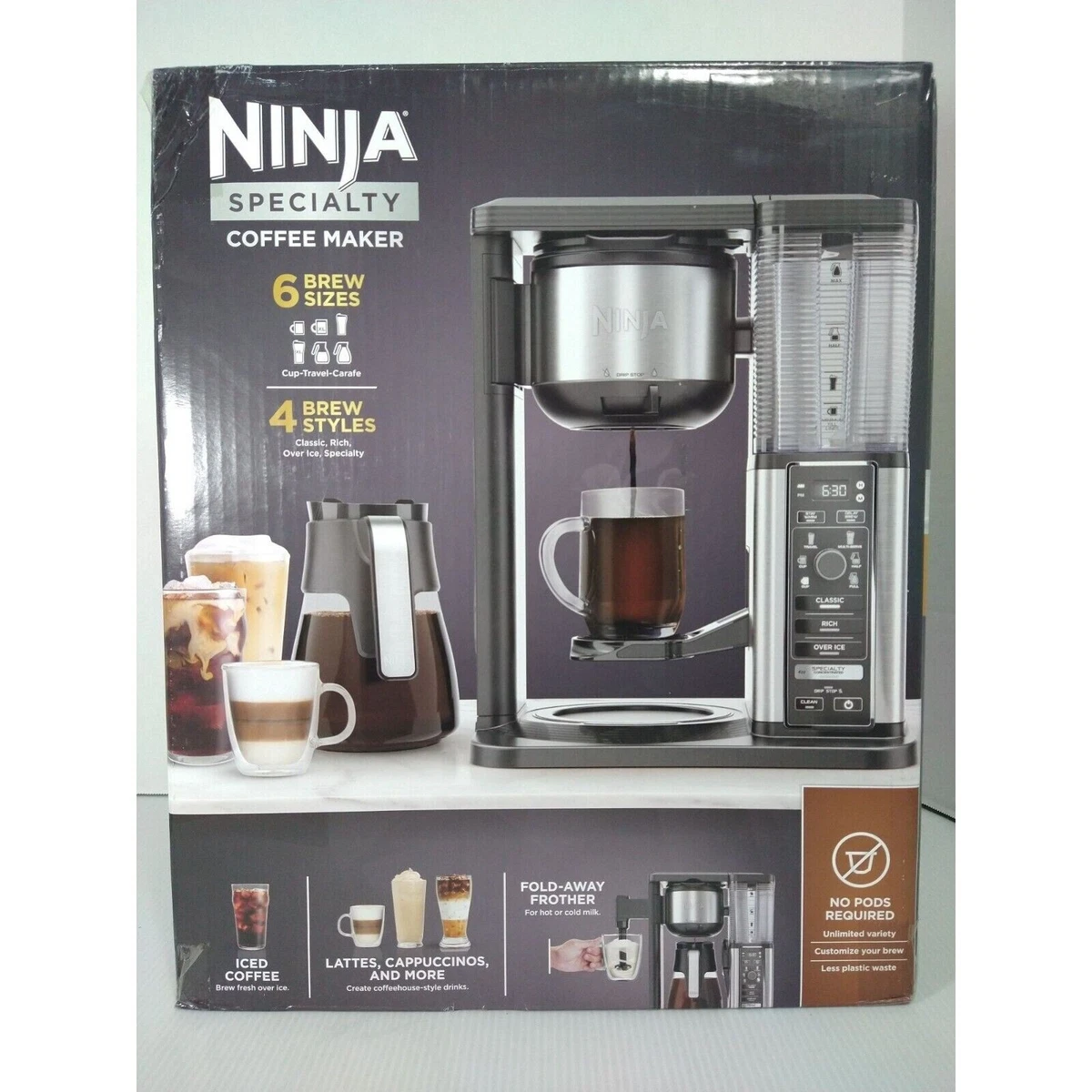 Ninja® Specialty Coffee Maker with Fold-Away Frother and Glass