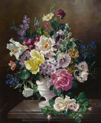 Chart Needlework Crafts DIY - Counted Cross Stitch Patterns - Still Life of Flow