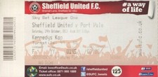 Sheffield United v Port Vale 19/10/13 Ticket League 1
