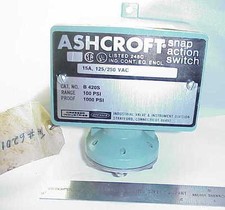 ASHCROFT B420S PRESSURE SWITCH- 100 PSI RANGE, 1000 PSI PROOF15A 125/250VAC- NEW