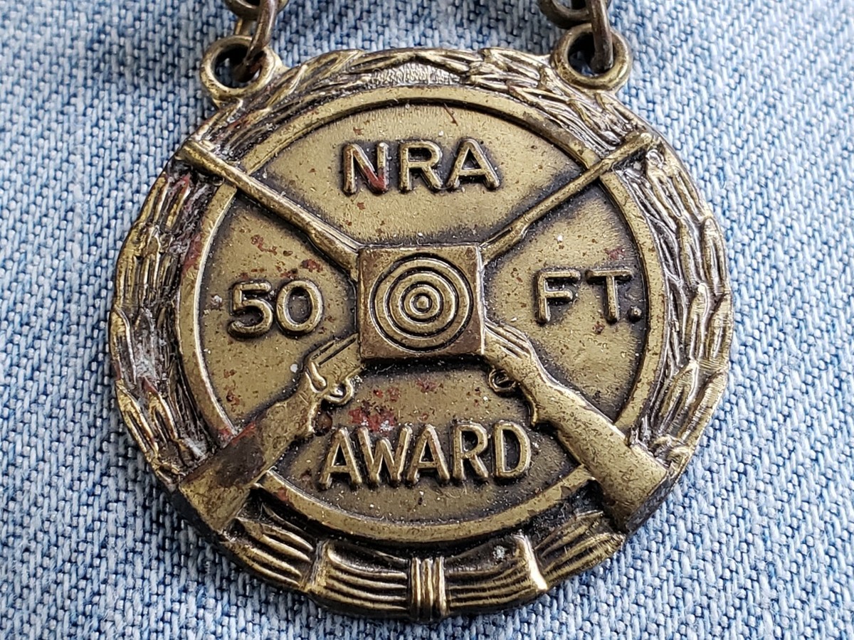 Vieux Pin's NRA Life Member – Insigne Bronze, Vintage, Fabriqué Aux USA