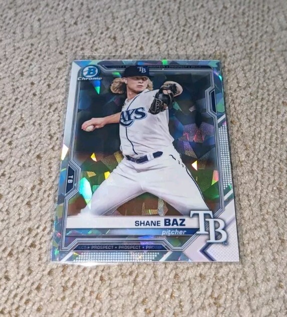 2021 SHANE BAZ BOWMAN CHROME PROSPECT ATOMIC REFRACTOR #BCP-134 (RAYS)
