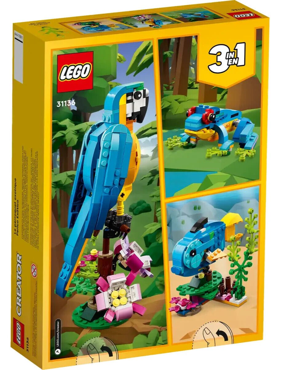 LEGO 31136 CREATOR 3-in-1 Exotic Parrot - Frog - Fish - Animal