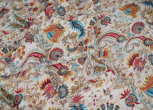 Floral print kantha quilt boho decor cotton bedspread handmade sofa cover quilts - Picture 7 of 41