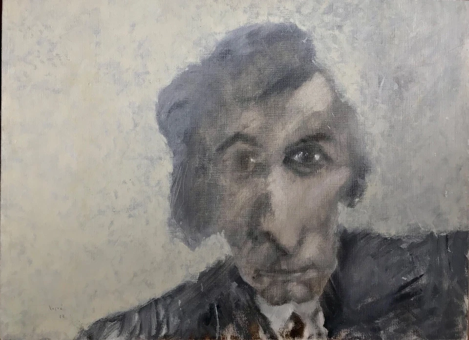 Tableau de Patrick Loste portrait d'homme Albères Perpignan Catalan Viallat 1983 - Photo 3/4