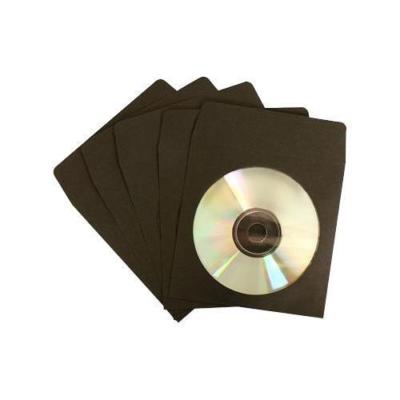 1000 CD DVD BLURAY Black Color Paper Sleeves with Clear Window and Flap Envelope