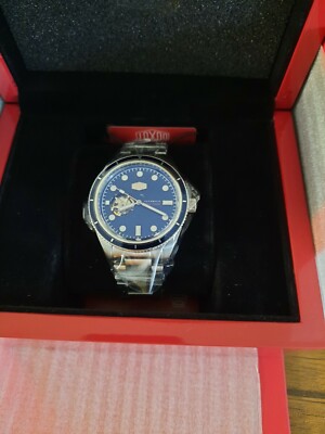 Duxot Fortera True Blue 40 mm Open Heart Automatic DX-2012 w SS Bracelet