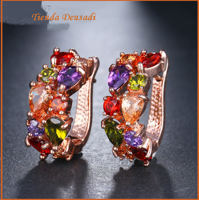 PENDIENTES SAN VALENTIN DE CIRCONIO MULTE COLORES PARA BODA,FIESTA,CUMPLEAÑOS