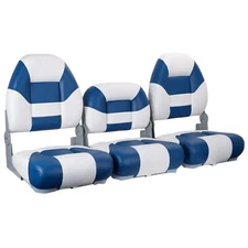 NORTHCAPTAIN White/Pacific Blue  52" Folding Bass Boat Seat 3 PCS