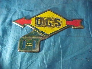 1930s SUNOCO Gasoline AUTOMOBILE LICENSE Plate TAG w GGS Initials
