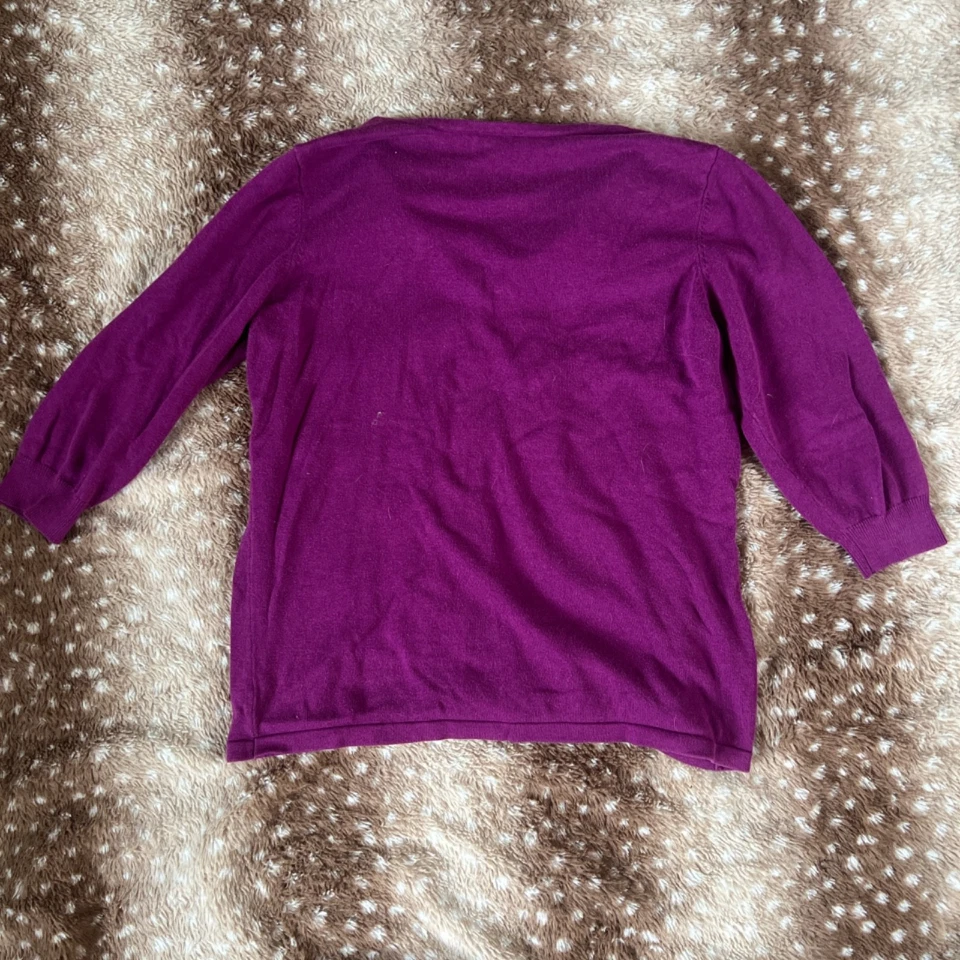 Bob Mackie Usable Arte Púrpura Bordado Lentejuelas Cárdigan Suéter, Talla M. Foto 4 de 4