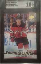 Jack Hughes Young Guns Exclusives 1 / 100 First Print! Sgc 10 2019 Upper Deck