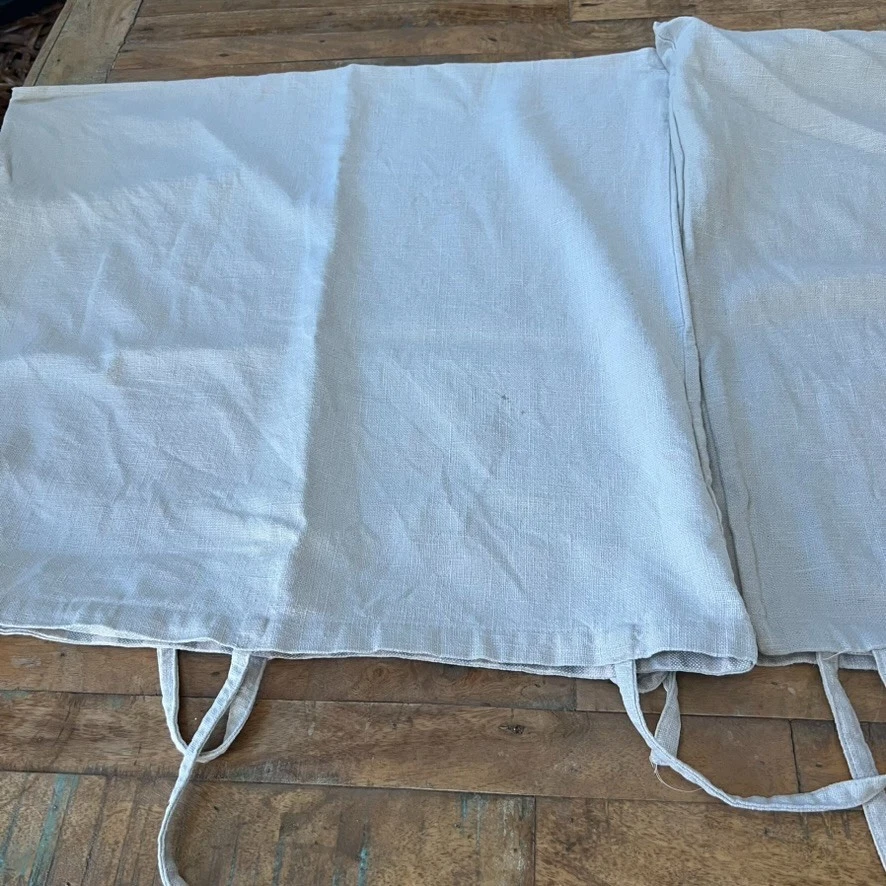 IKEA Ursula Gris Rayas Ferroviarias (26 x 26) 2 Euro Almohada Fundas Corbatas 100% Ramie Foto 2 de 4