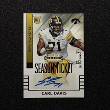 2015 Contenders CARL DAVIS #270 Season Ticket RC AUTO - IOWA HAWKEYES FOOTBALL 
