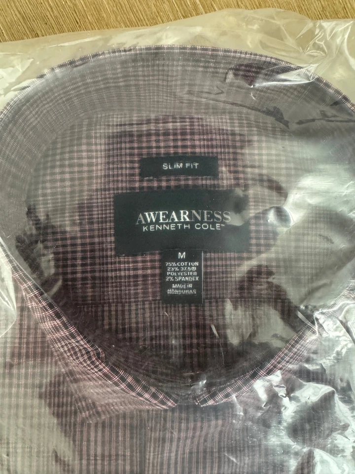 NEW Awearness Kenneth Cole CHILLFLEX Slim Fit 4-Way Stretch Button Up Shirt (S) - Image 3 of 3