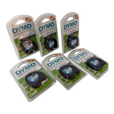 Dymo LetraTag 91331 White Label Maker Tape Refill 1/2 in X 13 ft Lot Of 6 New