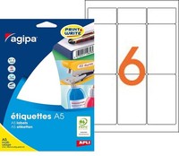 Agipa Universal Etiketten 97 X 46 Mm Weiß 96 Etiketten