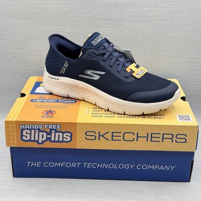 Skechers Slip Ins Women's 10 Sneakers Blue Navy GOwalk Walking Comfort 124836