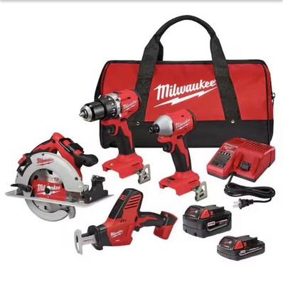 Milwaukee 3693-24CX M18 4-Tool Combo Kit