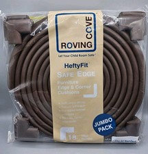 Roving Cove Baby Proofing 18ft Black Safe Edge 8 Corner Cushions Guards - Brown