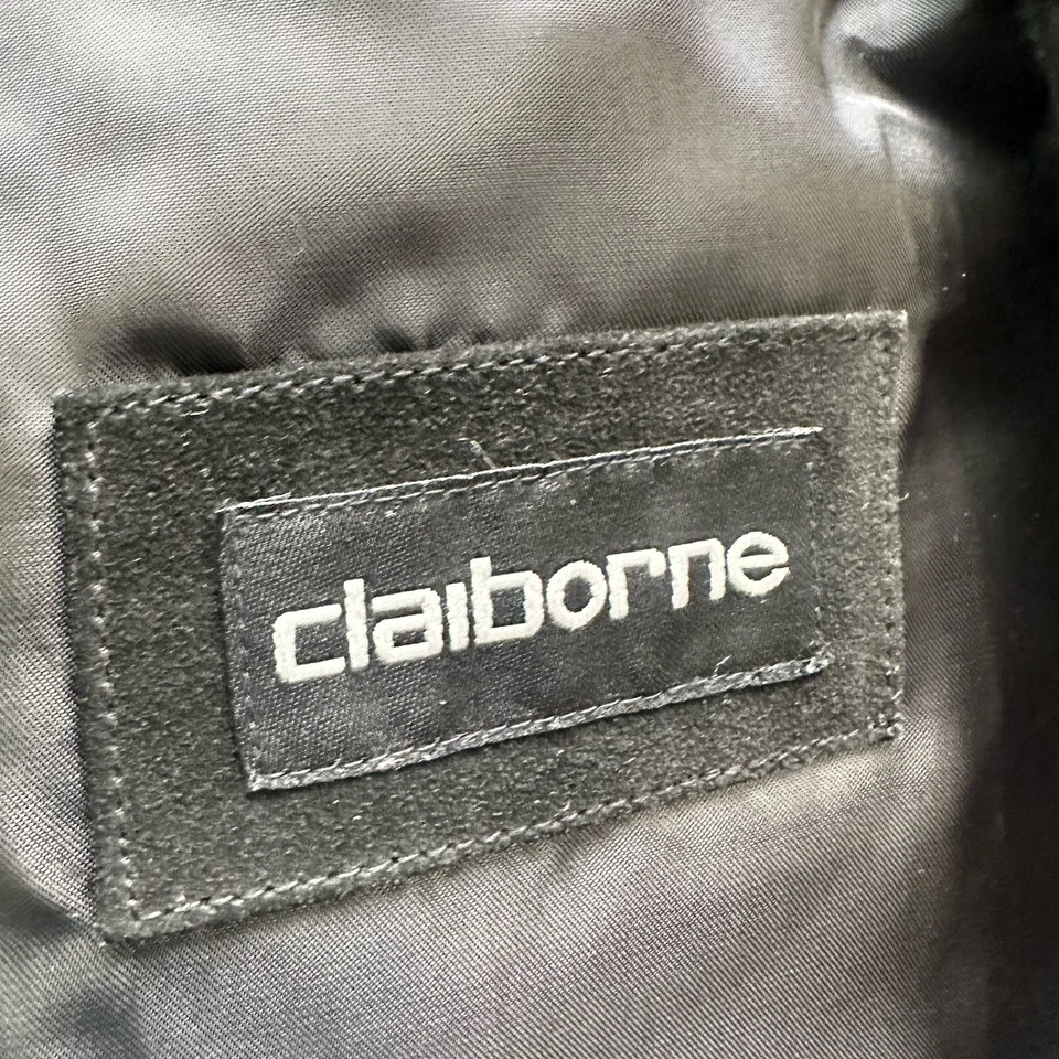 Claiborne натуральной кожи Blazer куртка мужская 38с черная замша спортивное пальто классический - Изображение 3 из 4