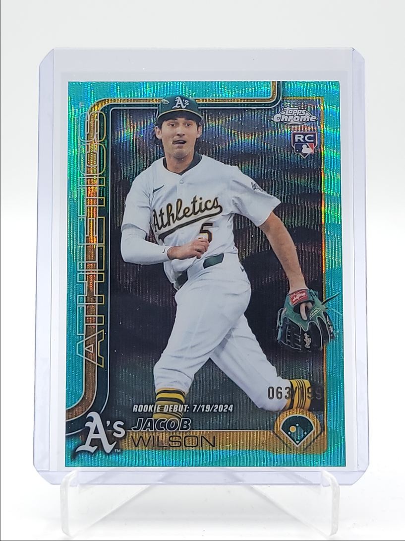 JACOB WILSON 2025 TOPPS CHROME UPDATE ROOKIE DEBUT AQUA WAVE RC /199 Q4450